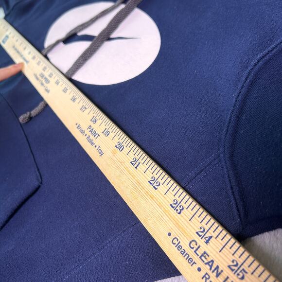 Nike Hoodie Mens Large Navy Swoosh Double Logo Sporty Athletic Capsule Staple - Picture 4 of 6